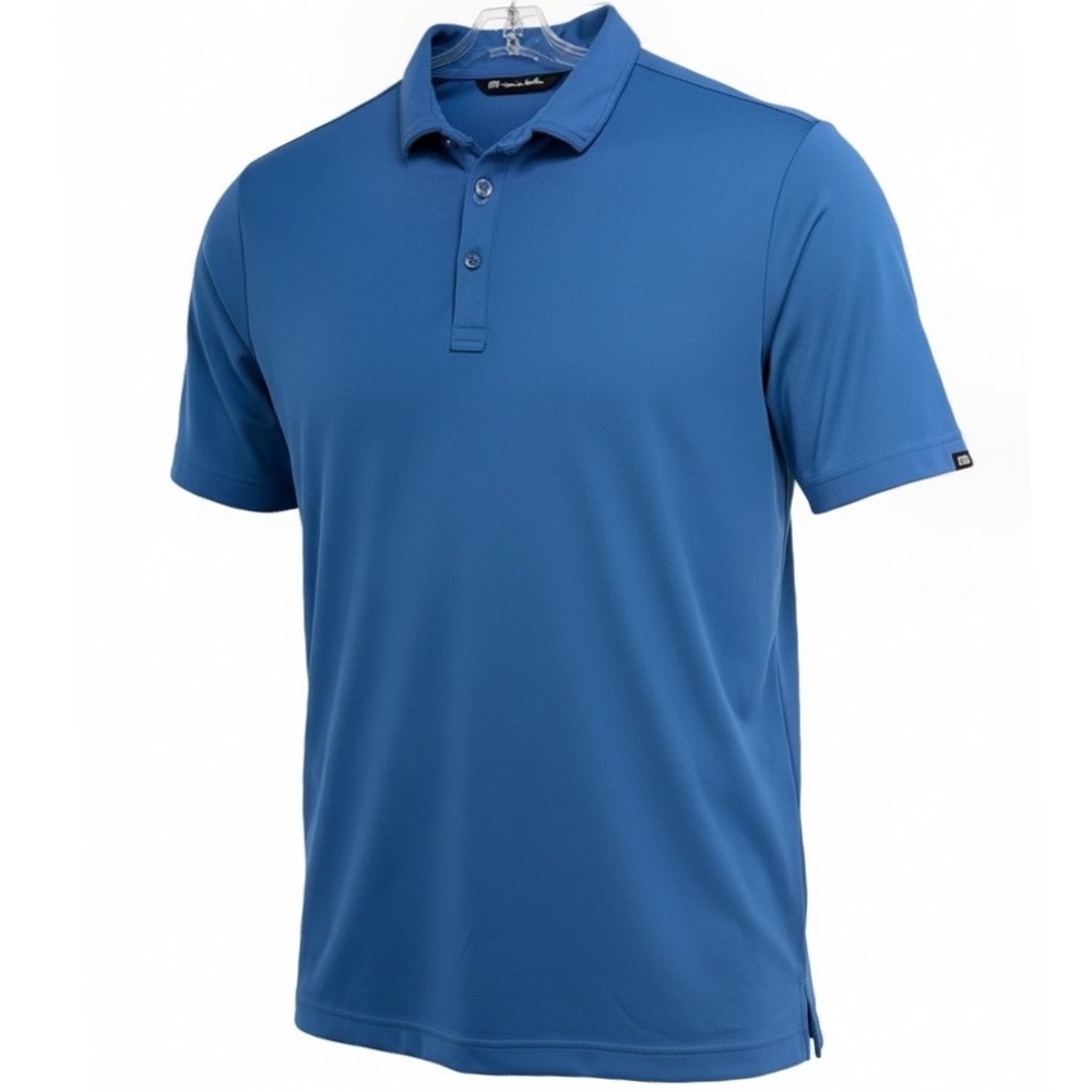 Travis Mathew Mens Sz Large Blue Performance Golf Polo Shirt (O1)